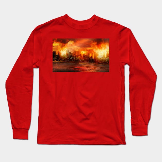 Skyline Under Fire Long Sleeve T-Shirt by jasminaseidl